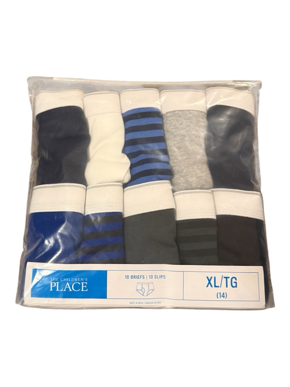 NWT The Children’s Place 10-Pack Cotton Briefs XL (14) Boys Underwear NIP